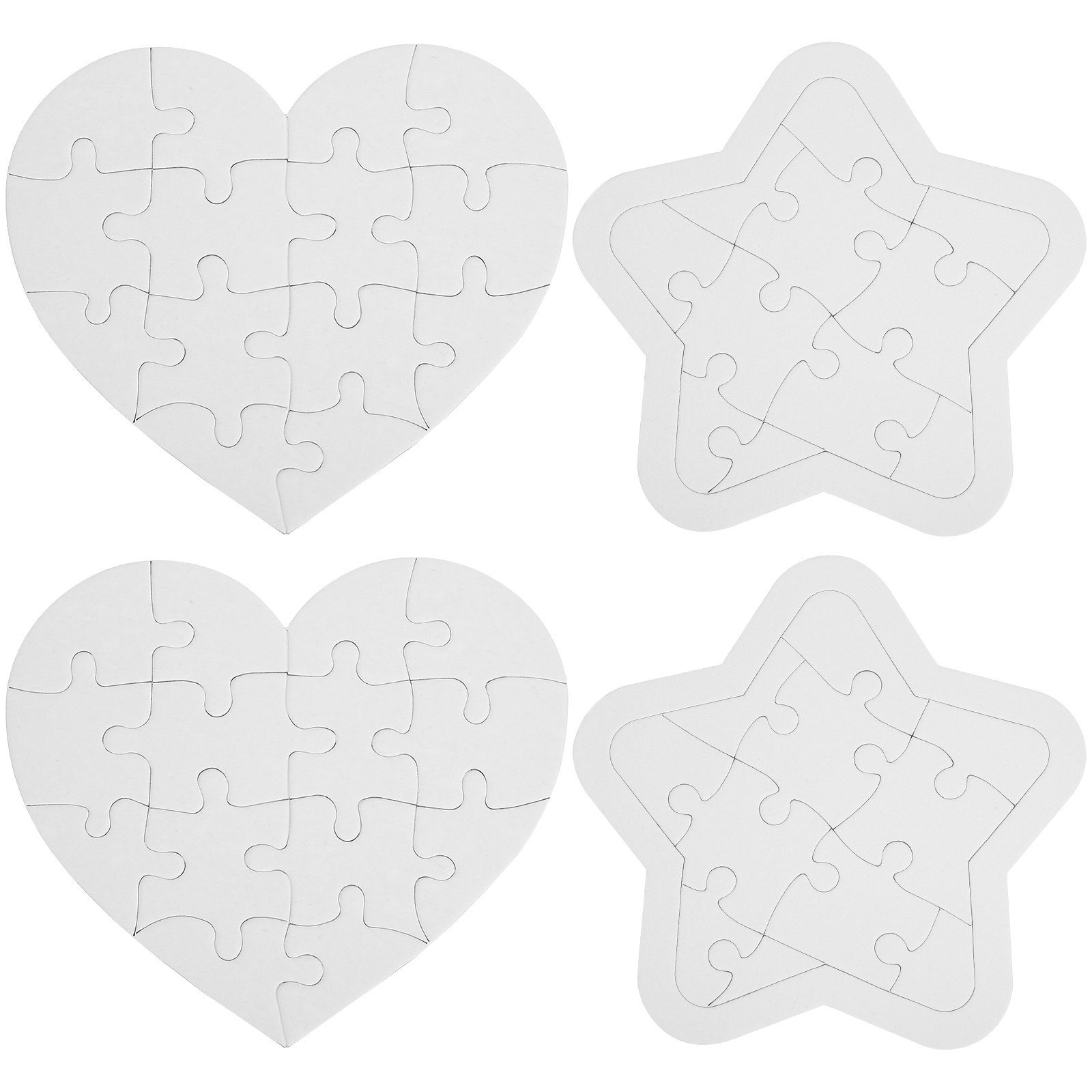 4Sets White Puzzles Set for Ki - Puzzle Blank White 评论和价格
