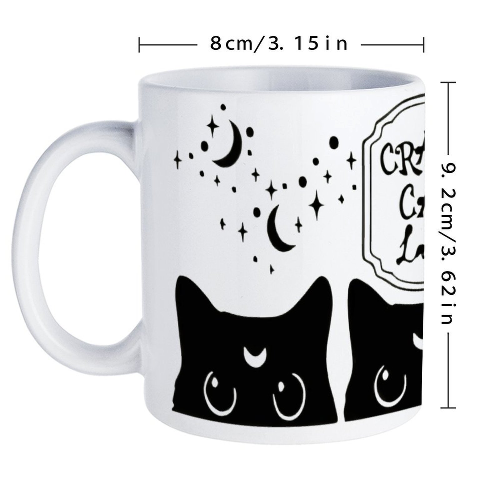 Three Black Cats With Crescent - Sublimation Mug White 评论和价格