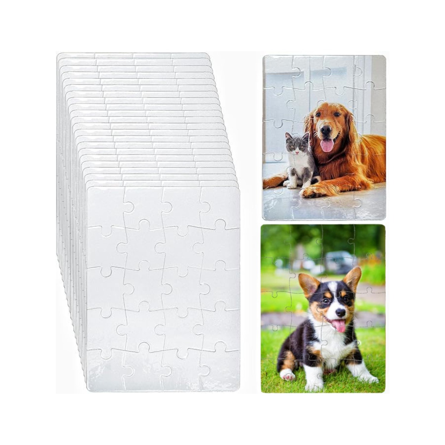 6pcs Blank Sublimation Puzzles - Puzzle Blank White 评论和价格