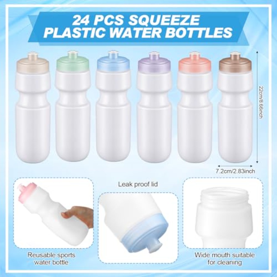 24 Pcs Sports Water Bottles Bu - Water Bottle Blank 评论和价格