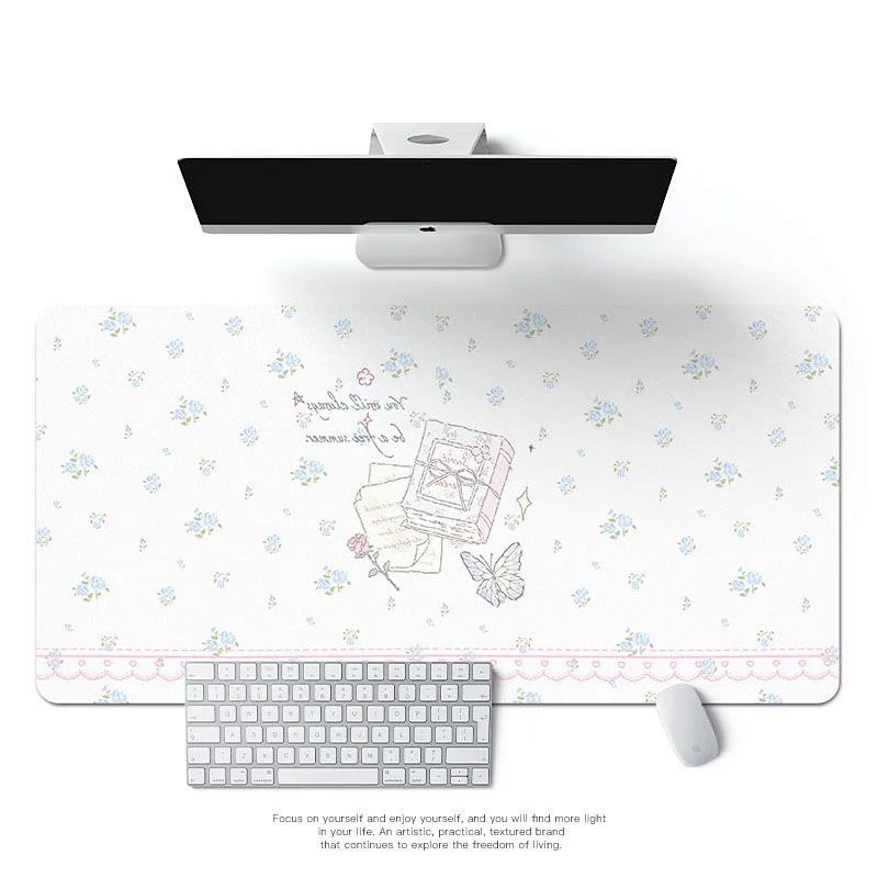 Cute Bunny Elegant Floral Leat - Mouse Pad Blank Sublimation 评论和价格