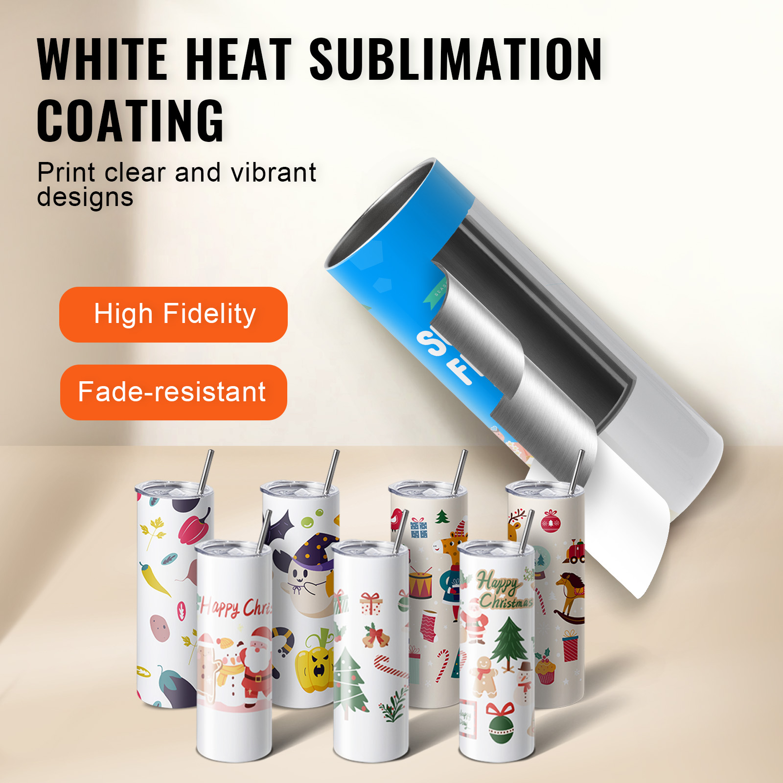 SucceBuy 8/12/14/16/24/50PC St - Sublimation Mug White 评论和价格
