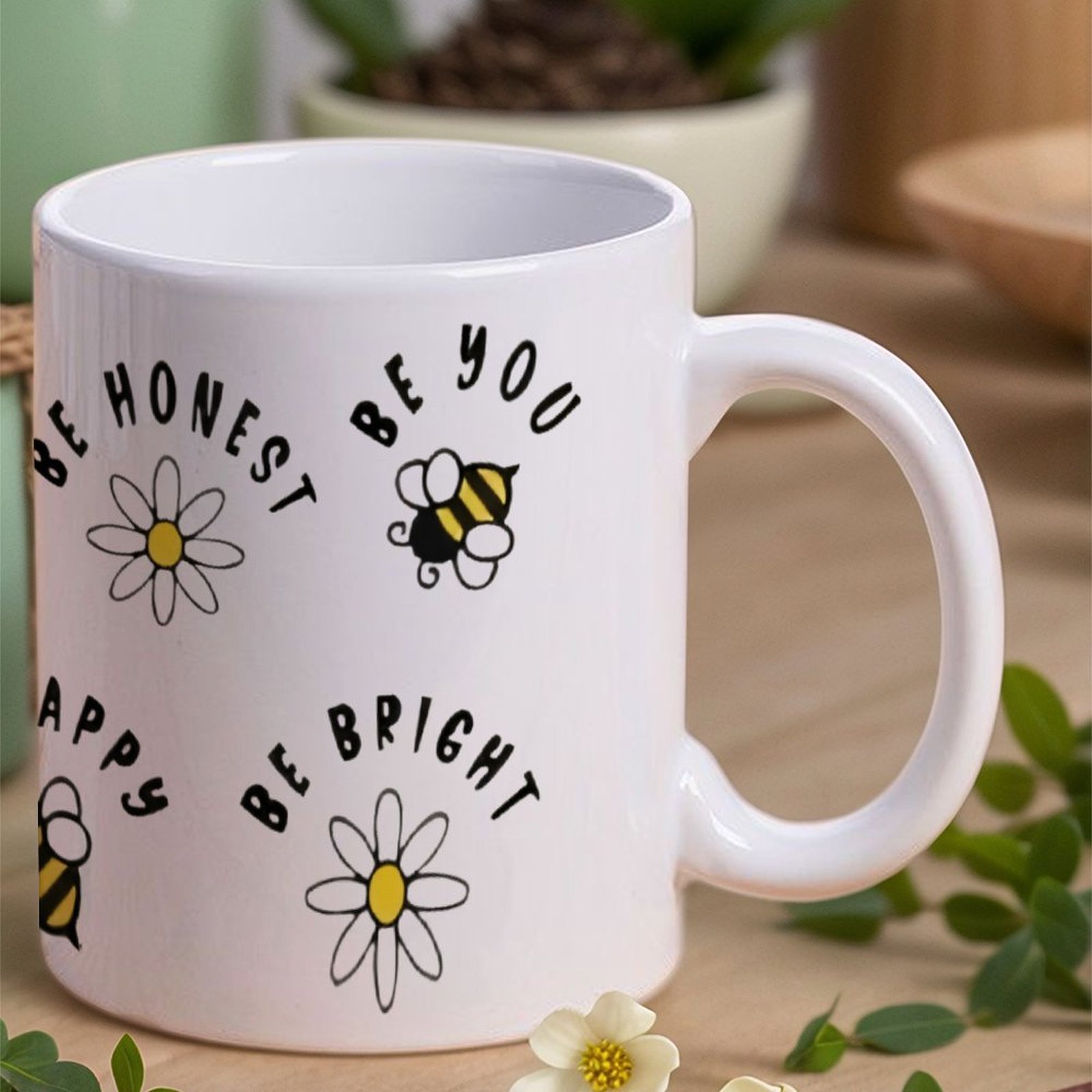 Four Stickers With Bees And Da - Sublimation Mug White 评论和价格