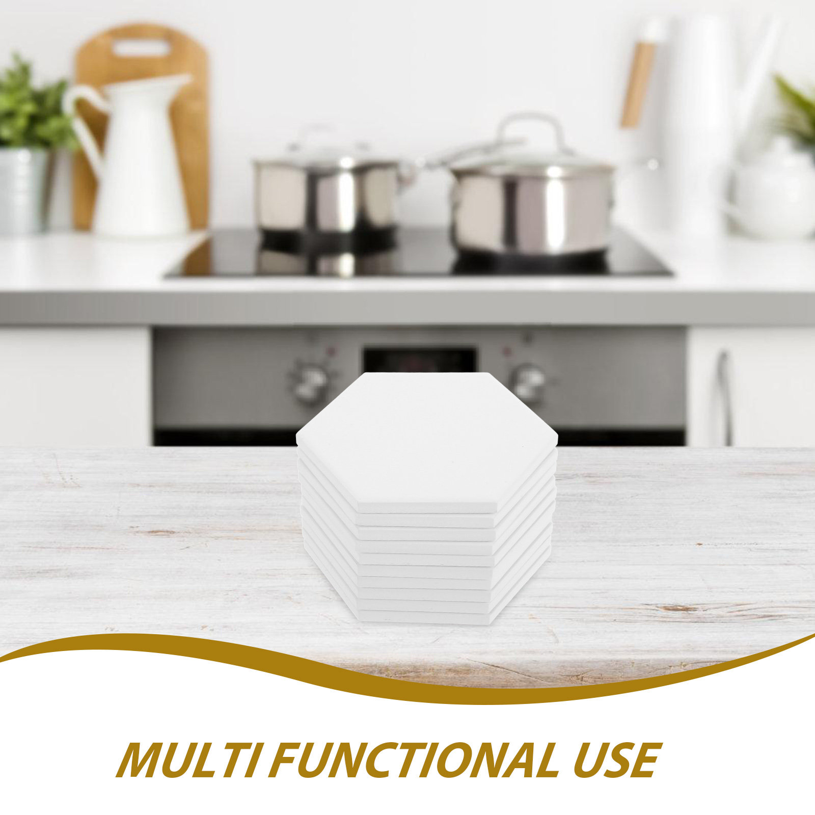10Set White Hexagonal Ceramic  - Coaster Sublimation Blank 评论和价格