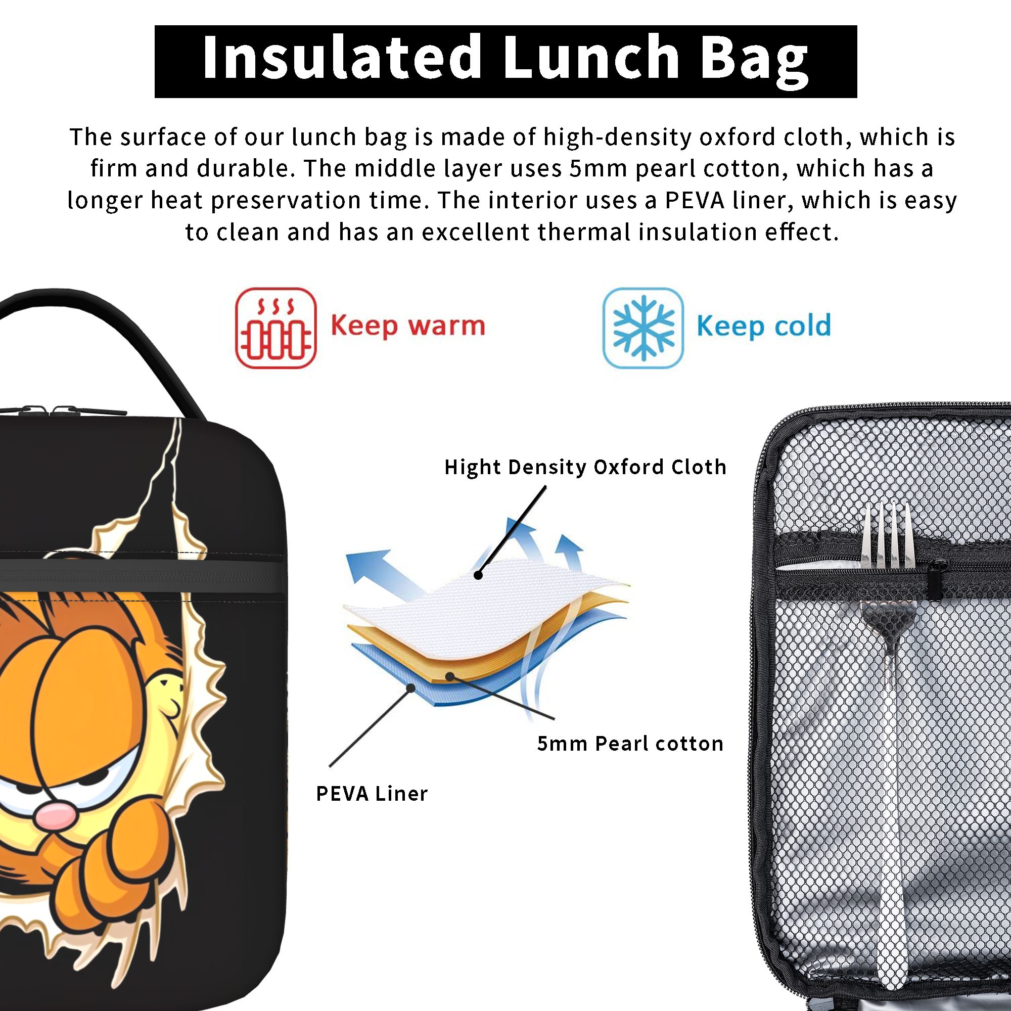 Garfielded Insulated Lunch Bag - Tote Bag Sublimation 评论和价格